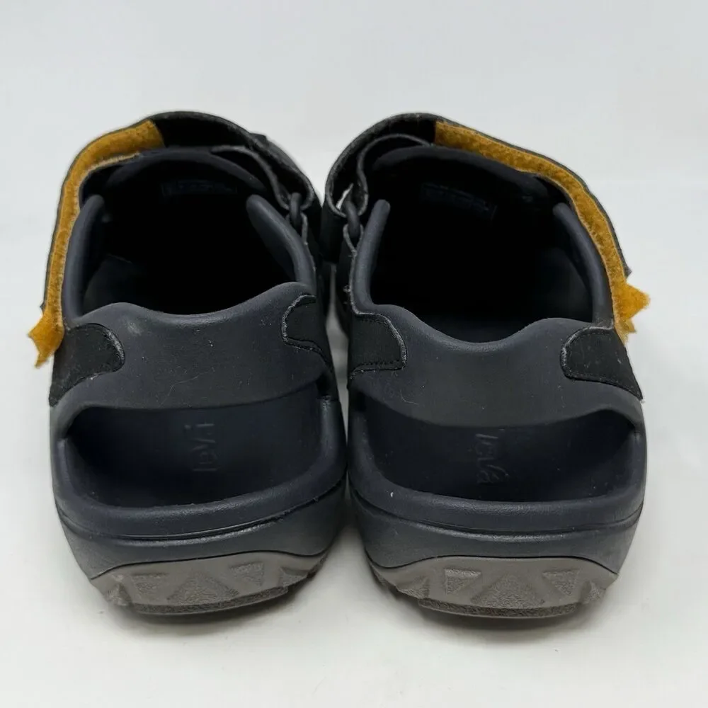 Teva Flintwood Sandals Mens 10 Black Mesh Hiking Water Ankle Strap Hook Loop
